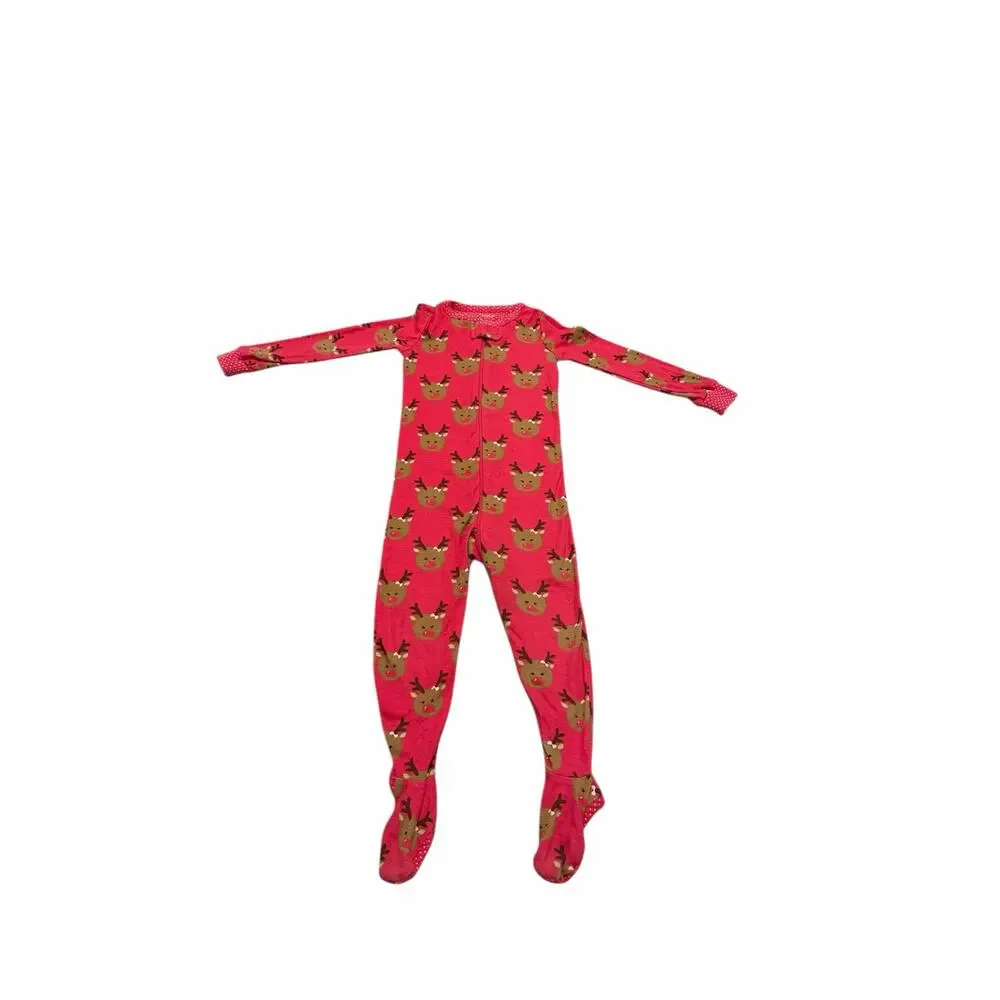 The Children's Place Baby 2T Reindeer Print Long Sleeve Stretchie One Piece